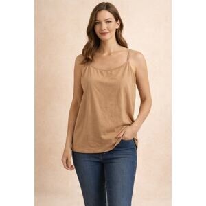 Lane Bryant XL Long Beige Cami Adjustable Straps Layering Tank Top